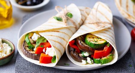 Piadina con verdure grigliate e robiola