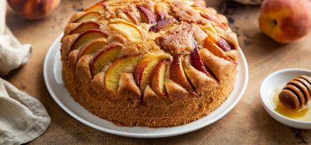 Torta di pesche con farina integrale